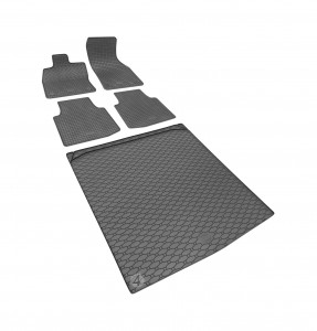  Passgenaues SET geeignet für Skoda Superb III Liftback 2015- Fußmatten und Kofferraumwanne