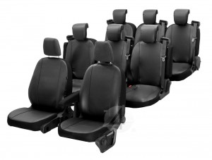VIP SITZBEZÜGE PASSGENAU SCHONBEZÜGE | DV-VIP-FTC-SD-8M-73 geeignet für Ford Transit Custom / Tourneo ab 2012 (8-SITZER)
