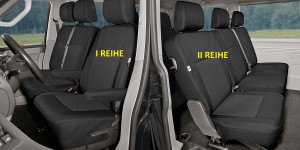 Sitzbezüge passgenau TAILOR Made geeignet für Volkswagen T6 Bj. ab 2015 - 1+2+1+2 - 6 Sitzer - ideal angepasst