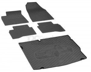 Passgenaues Fußmatten und Kofferraumwanne - ein SET geeignet für KIA Niro ab 2016 