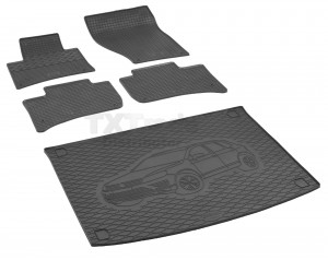  Passgenaues Fußmatten und Kofferraumwanne - ein SET geeignet für VW Touareg ab 2014 -