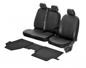 Passgenaue Kunstleder Sitzbezüge VIP und Gummifußmatten ein Set geeignet für Toyota Proace ab 2016