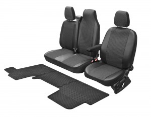 Passgenaue Sitzbezüge VIVA und Gummifußmatten ein Set geeignet für Renault Master IV ab 2011