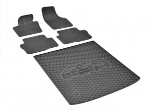 Passgenaues SET Fußmatten und Kofferraumwanne geeignet für Seat Alhambra 5-Sitzer ab 2010 - Passgenau ideal Angepasst