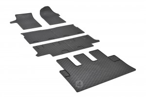 Passgenaues Fußmatten und Kofferraumwanne Passgenau ideal Angepasst ein SET geeignet für Mercedes V-KLASSE L (LANG) 8/9 SITZER AB 2014