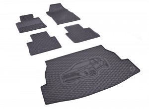 Passgenaues SET Fußmatten und Kofferraumwanne geeignet für Toyota RAV4 ab 2019 - Passgenau ideal Angepasst