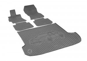 Passgenaues SET Fußmatten und Kofferraumwanne geeignet für Subaru Outback ab 2015 - Passgenau ideal Angepasst