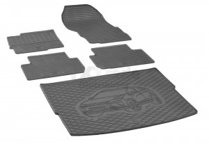  Passgenaues Fußmatten und Kofferraumwanne - ein SET geeignet für MITSUBISHI Eclipse Cross ab 2018 -