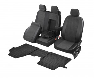  Passgenaue Sitzbezüge VIVA und Gummifußmatten - ein Set geeignet für Opel Vivaro C ab 2019 -
