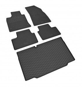 Passgenaues SET Fußmatten und Kofferraumwanne geeignet für Renault Clio V Hatchback ab 2019