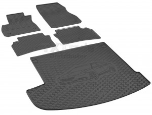  Passgenaues Fußmatten und Kofferraumwanne - ein SET geeignet für OPEL Insignia SportsTourer ab 2017 -