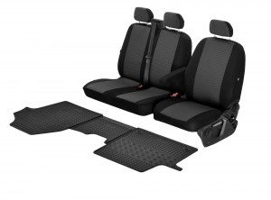 Passgenaue Sitzbezüge HERO und Gummifußmatten - ein Set geeignet für Opel Vivaro C ab 2019 - 