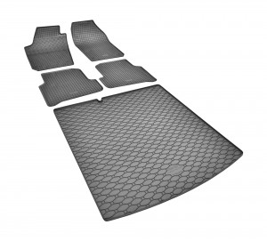 Passgenaues SET geeignet für Skoda Fabia III Kombi ab 2013 Fußmatten und Kofferraumwanne