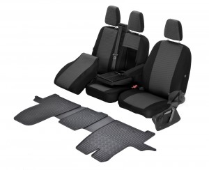 Sitzbezüge HERO und Gummifußmatten - ein Set geeignet für Ford Tourneo / Custom ab 2012 - 