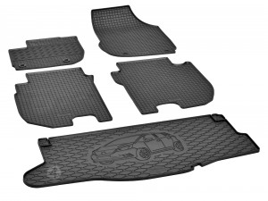 Passgenaues SET Fußmatten und Kofferraumwanne geeignet für HONDA Jazz Hybrid ab 2020 - Passgenau ideal Angepasst