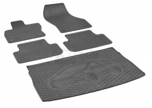  Passgenaues Fußmatten und Kofferraumwanne - ein SET geeignet für VW Golf VII Sportsvan ab 2014 -