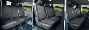 Sitzbezüge Kunstleder mit Stoff passgenau passend für VW T6 Transporter/Caravelle/Multivan ab 2015/19-9 Sitzer Viva
