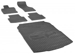  Passgenaues Fußmatten und Kofferraumwanne - ein SET geeignet für VW Passat B8  Limousine ab 2014 -
