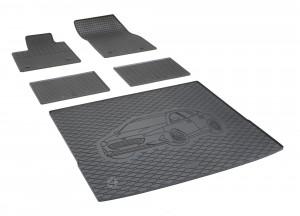  Passgenaues Fußmatten und Kofferraumwanne - ein SET geeignet für Ford Focus kombi ab 2018  