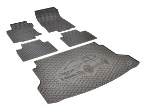 Passgenaues SET Fußmatten und Kofferraumwanne geeignet für Toyota Corolla Touring Sports ab 2019