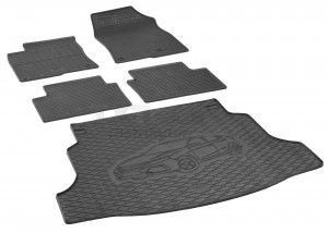 Passgenaues Fußmatten und Kofferraumwanne - ein SET geeignet für HONDA Civic Hatchback ab 2017