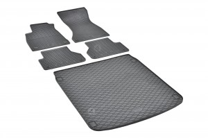Passgenaues SET Fußmatten und Kofferraumwanne geeignet für Audi A4 Avant ab 2015 - Passgenau ideal Angepasst 