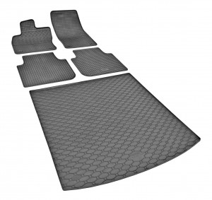 Passgenaues Fußmatten und Kofferraumwanne- ein SET geeignet für SKODA Kodiaq 5-Sitzer ab 2017 -