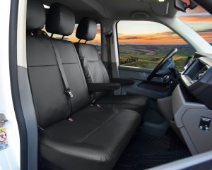 Sitzbezüge Kunstleder passgenau passend für VW T6 Transporter/Caravelle/Multivan ab 2015/19-3 Sitzer Meister 