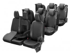 VIP SITZBEZÜGE PASSGENAU SCHONBEZÜGE | DV-VIP-FTC-SD-9M-70 geeignet für Ford Transit Custom / Tourneo ab 2012 (9-SITZER)