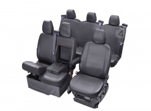 VIP Sitzbezüge geeignet für Ford Transit Custom DOPPELKABINE ab 2012 ab 2018 - Z4L- DV-VIP-FTC-DC-6M-01