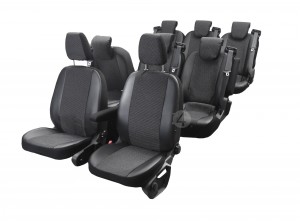 Sitzbezüge VIVA Passgenau Schonbezüge - Drei Reihen (8 Plätze) DV-VI-FTC-SD-8M-692 geeignet für Ford Custom (2012-2018)
