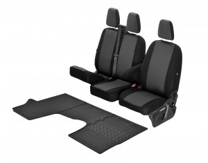 Passgenaue Sitzbezüge HERO und Gummifußmatten ein Set geeignet für Nissan NV300 an 2016