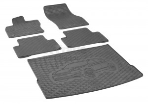  Passgenaues Fußmatten und Kofferraumwanne - ein SET geeignet für VW Tiguan 2016-2020 -
