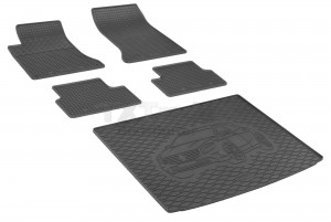 Passgenaues Fußmatten und Kofferraumwanne - ein SET geeignet für  MERCEDES GLA ab 2014 - 