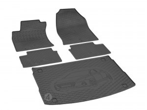 Passgenaues Fußmatten und Kofferraumwanne - ein SET geeignet für HYUNDAI i30 Hatchback 2017-2019