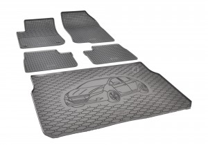 Passgenaues SET Fußmatten und Kofferraumwanne geeignet für Peugeot 208 ab 2012 -2019