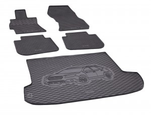 Passgenaues Fußmatten und Kofferraumwanne - ein SET geeignet für Subaru Outback ab 2015 - Passgenau ideal Angepasst