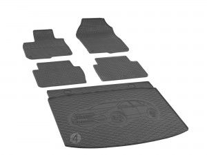 Passgenaues SET Fußmatten und Kofferraumwanne geeignet für HONDA CR-V 5-Sitzer Hybrid ab 2019