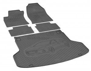  Passgenaues Fußmatten und Kofferraumwanne - ein SET geeignet für HYUNDAI i30 SW ab 2017 -2019