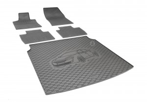 Passgenaues SET Fußmatten und Kofferraumwanne geeignet für Peugeot 508 SW ab 2019   