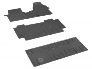 Passgenau ideal Angepasst Gummifußmatten geeignet für Opel Vivaro C 9-Sitzer 3+3+3 ab 2020 