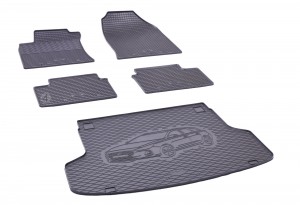  Passgenaues Fußmatten und Kofferraumwanne Passgenau ideal Angepasst - ein SET geeignet für Hyundai i30 SW Kombi ab 2019 -