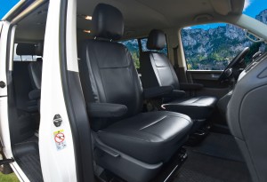 PASSGENAUE KUNSTLEDER SITZBEZÜGE MEISTER   geeignet für VW T6 Bj. ab 2015 - 1+1 - 2 Sitzer - ideal angepasst  