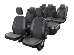 Sitzbezüge VIVA Passgenau Schonbezüge - Drei Reihen (8 Plätze) DV-VI-FTC18-SD-8M-685 geeignet für Ford Custom (ab 2018)