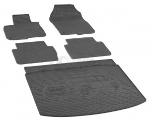 Passgenaues Fußmatten und Kofferraumwanne - ein SET geeignet für HONDA CR-V 5-Sitzer ab 2018