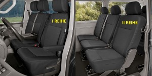 Sitzbezüge passgenau TAILOR Made geeignet für Volkswagen T6 Bj. ab 2015 - 1+2T+1+1+1 - 6 Sitzer - ideal angepasst