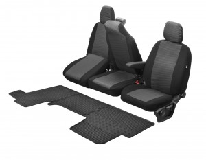 Passgenaue Sitzbezüge HERO und Gummifußmatten ein Set geeignet für Nissan NV400 ab 2011