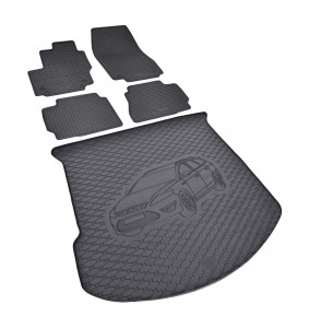 Passgenaues Fußmatten und Kofferraumwanne Passgenau ideal Angepasst - ein SET geeignet für Ford Mondeo Kombi 2007-2014