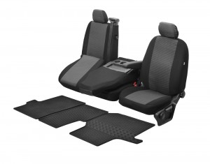 Passgenaue Sitzbezüge und Gummifußmatten geeignet für VW Crafter ab 2017 - HERO ein Set