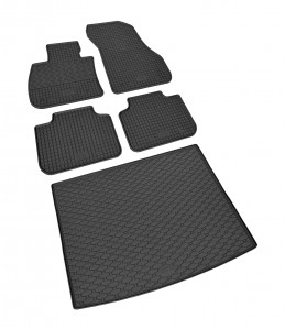 ein SET geeignet für BMW X1 F48 ab 2016 - Passgenaues Fußmatten und Kofferraumwanne Passgenau ideal Angepasst - 